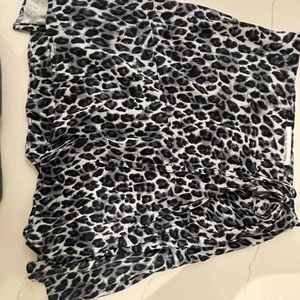 Blue cheetah mini skirt